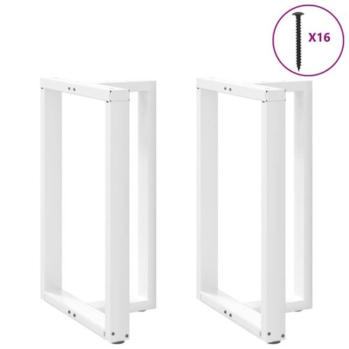 Vidaxl Pieds De Table De Bar Forme De T 2 Pcs Blanc 60x35x(91-92) Cm