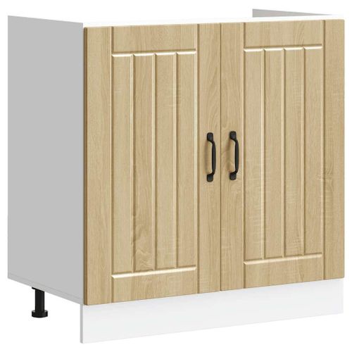 Vidaxl Meuble De Base De Lavabo Lucca Chêne Sonoma Bois D'ingénierie