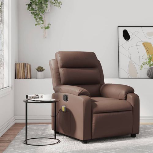 Vidaxl Fauteuil De Massage Inclinable Marron Similicuir