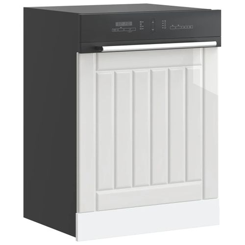 Vidaxl Panneau De Lave-Vaisselle Lucca Blanc Brillant Bois Ingénierie