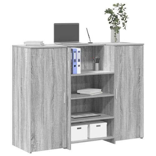 Vidaxl Bureau De Réception Sonoma Gris 135x50x103,5 Cm Bois Ingénierie