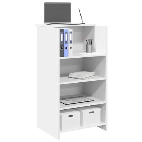 Vidaxl Bureau De Réception Blanc 55x50x103,5 Cm Bois D'ingénierie