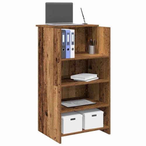 Vidaxl Bureau De Réception Vieux Bois 55x50x103,5 Cm Bois D'ingénierie