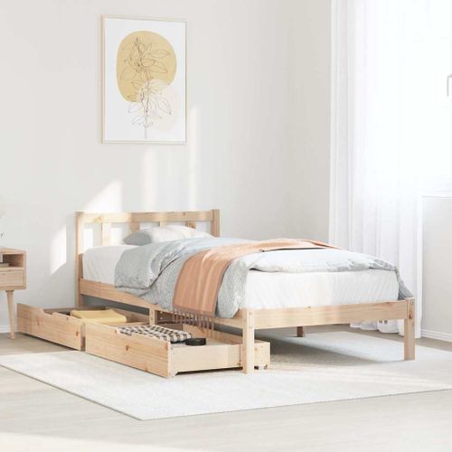 Vidaxl Cadre De Lit Sans Matelas 100x200 Cm Bois Massif De Pin