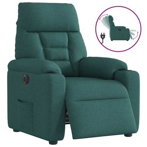 Vidaxl Fauteuil Inclinable Électrique Vert Foncé Tissu