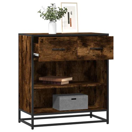 Vidaxl Buffet Chêne Fumé 68x35x76 Cm Bois D'ingénierie