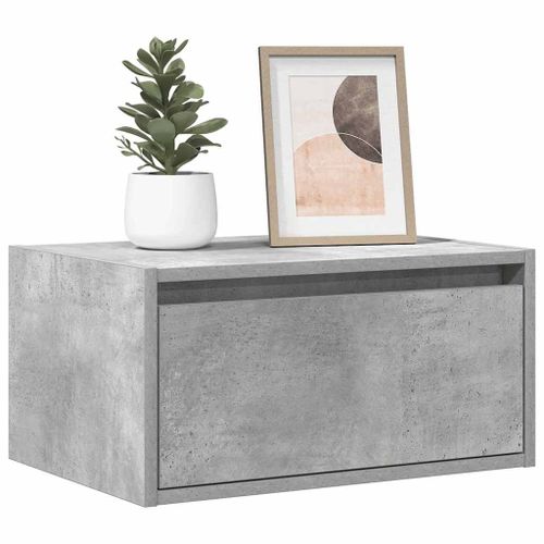 Vidaxl Tables De Chevet Murales Avec Lumières Led 2 Pcs Gris Béton