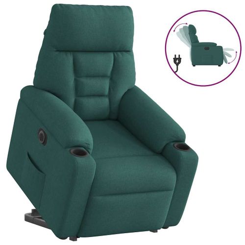 Vidaxl Fauteuil Inclinable Électrique Vert Foncé Tissu