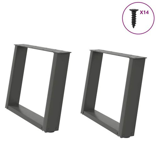 Vidaxl Pieds De Table Basse Forme De U 2 Pcs Anthracite 70x(42-43) Cm