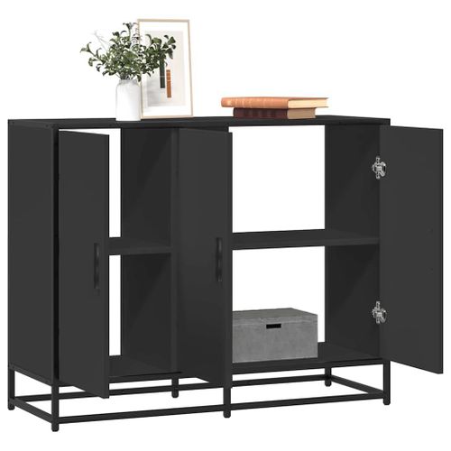 Vidaxl Buffet Noir 94x35x76 Cm Bois D'ingénierie
