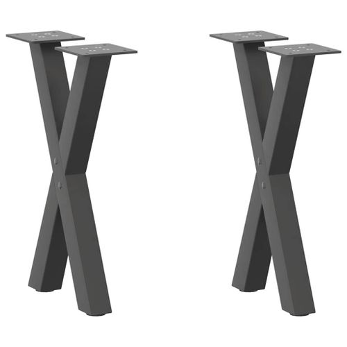 Vidaxl Pieds De Table Basse Forme De X 2 Pcs Anthracite 28x(42-43) Cm