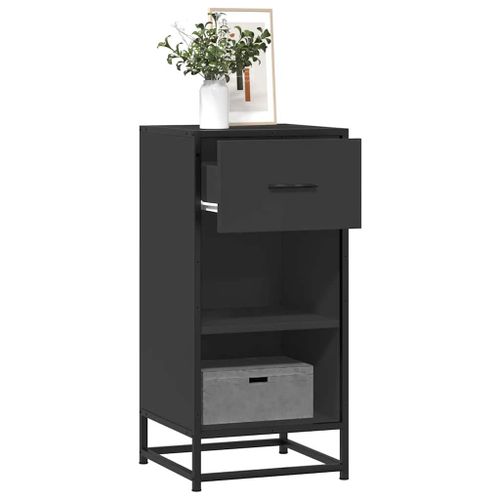 Vidaxl Buffet Noir 35,5x35x76 Cm Bois D'ingénierie Et Métal
