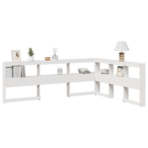 Vidaxl Tête De Lit De Bibliothèque Forme De L 135 Cm Bois Massif Pin