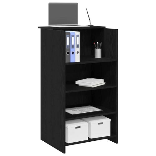 Vidaxl Bureau De Réception Noir 55x50x103,5 Cm Bois D'ingénierie