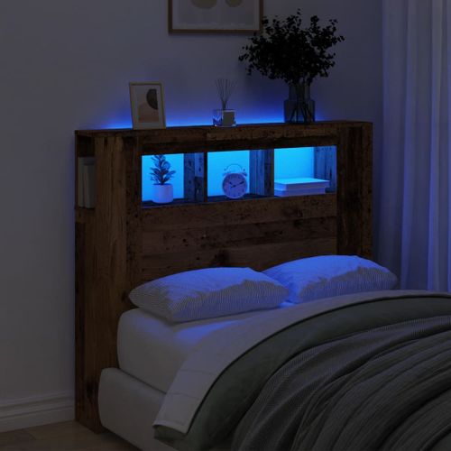 Vidaxl Tête De Lit À Led Vieux Bois 120x18,5x103,5cm Bois D'ingénierie