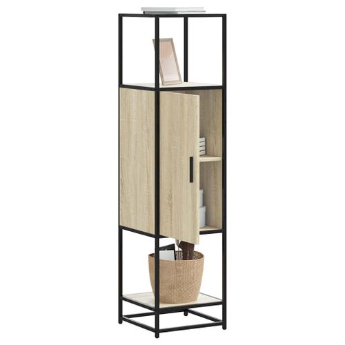 Vidaxl Buffet Haut Chêne Sonoma 35,5x35x139 Cm Bois D'ingénierie Métal