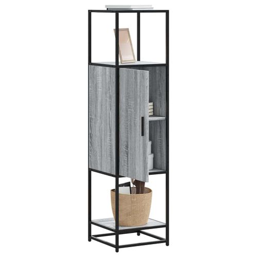 Vidaxl Buffet Haut Sonoma Gris 35,5x35x139 Cm Bois D'ingénierie Métal