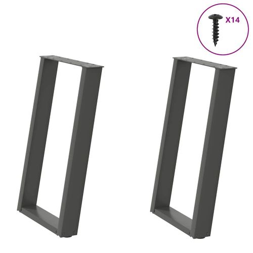 Vidaxl Pieds De Table À Manger Forme De U 2 Pcs 50x(72-73) Cm Acier