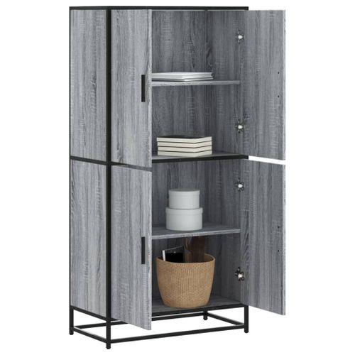 Vidaxl Buffet Haut Sonoma Gris 68x35x139 Cm Bois D'ingénierie