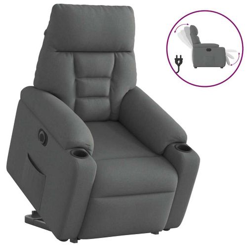 Vidaxl Fauteuil Inclinable Électrique Gris Foncé Tissu