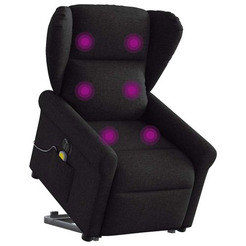 Vidaxl Fauteuil Inclinable De Massage Électrique Noir Tissu