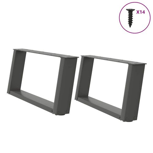 Vidaxl Pieds De Table Basse Forme De U 2 Pcs Anthracite 70x(30-31) Cm