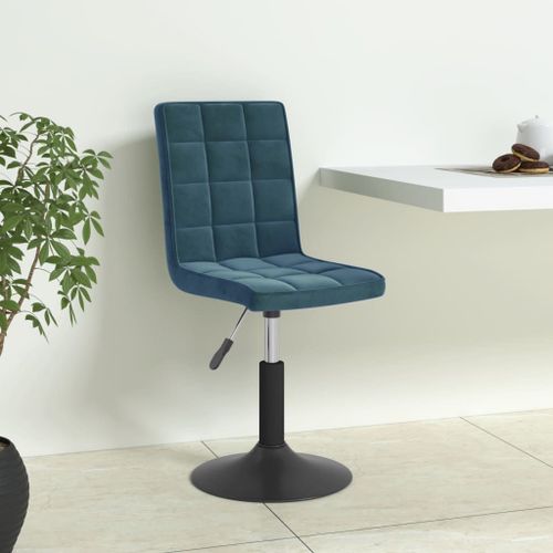 Vidaxl Chaises Pivotantes À Manger Lot De 6 Bleu Velours