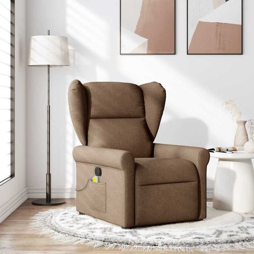 Vidaxl Fauteuil De Massage Inclinable Marron Tissu
