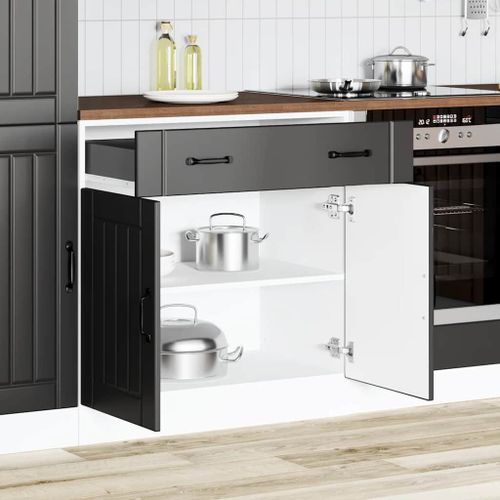 Vidaxl Armoire De Cuisine Lucca Noir Bois D'ingénierie