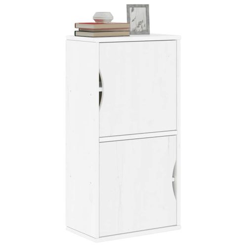 Vidaxl Armoire Latérale Odda Blanc 40x24x79 Cm Bois Massif Pin
