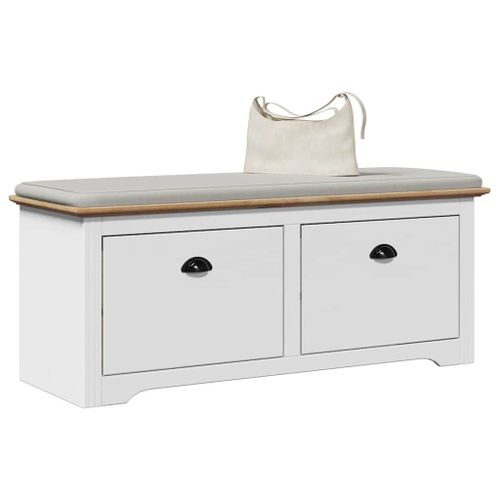 Vidaxl Banc De Couloir Bodo Blanc Et Marron 114x40x45 Cm