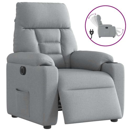 Vidaxl Fauteuil Inclinable Électrique Gris Clair Tissu