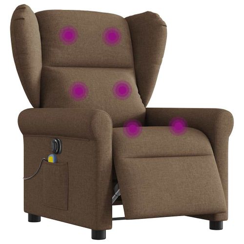 Vidaxl Fauteuil Inclinable De Massage Électrique Marron Tissu