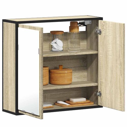 Vidaxl Armoire À Miroir De Salle De Bain Chêne Sonoma Bois Ingénierie