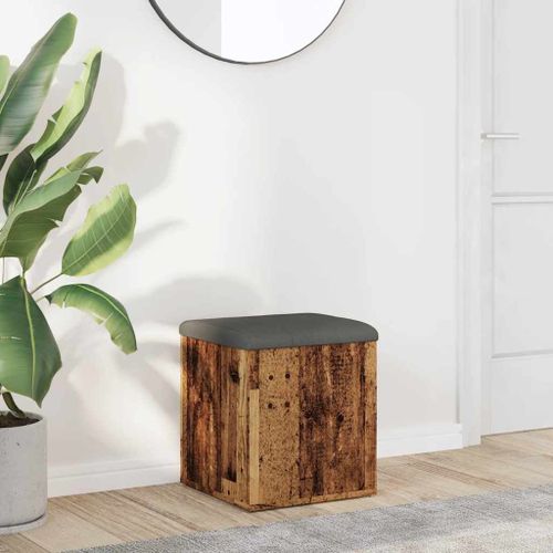 Vidaxl Banc De Rangement Vieux Bois 42x42x45 Cm Bois D'ingénierie