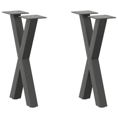 Vidaxl Pieds De Table Basse Forme De X 2 Pcs Anthracite 38x(42-43) Cm