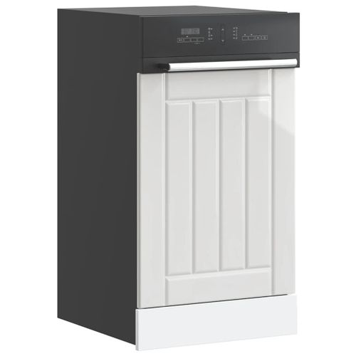 Vidaxl Panneau De Lave-Vaisselle Lucca Blanc Brillant Bois Ingénierie
