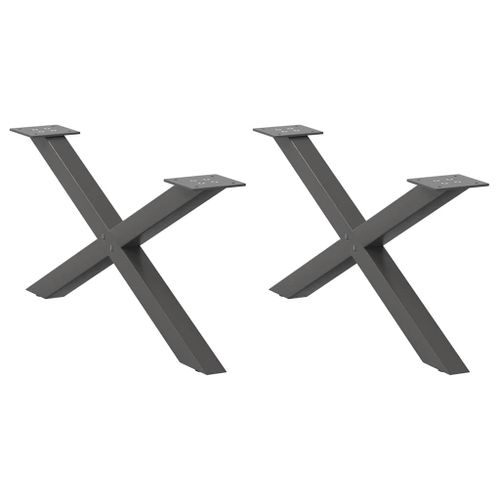 Vidaxl Pieds De Table Basse Forme De X 2 Pcs Anthracite 70x(30-31) Cm