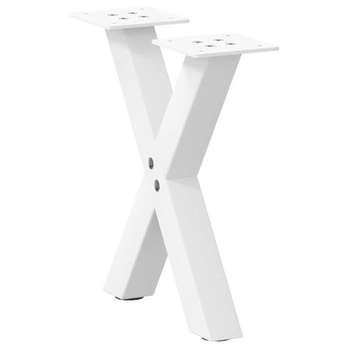 Vidaxl Pieds De Table Basse Forme De X 2 Pcs Blanc 30x(30-31) Cm Acier