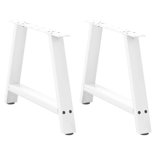 Vidaxl Pieds De Table Basse Forme De A 2 Pcs Blanc 70x(42-43) Cm Acier