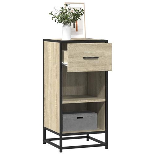 Vidaxl Buffet Chêne Sonoma 35,5x35x76 Cm Bois D'ingénierie Et Métal
