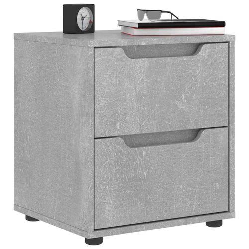 Vidaxl Table De Chevet Visnes Gris Béton 45x40x50 Cm Bois D'ingénierie
