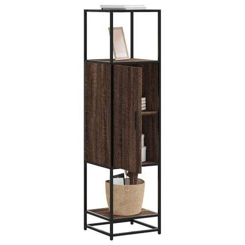 Vidaxl Buffet Haut Chêne Marron 35,5x35x139 Cm Bois D'ingénierie Métal