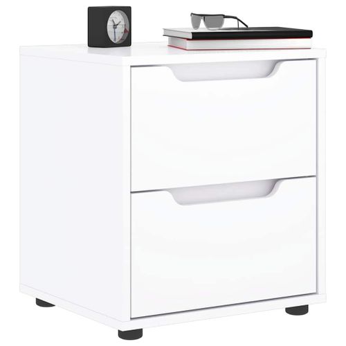 Vidaxl Table De Chevet Visnes Blanc 45x40x50 Cm Bois D'ingénierie