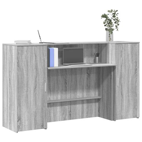 Vidaxl Bureau De Réception Sonoma Gris 180x50x103,5 Cm Bois Ingénierie