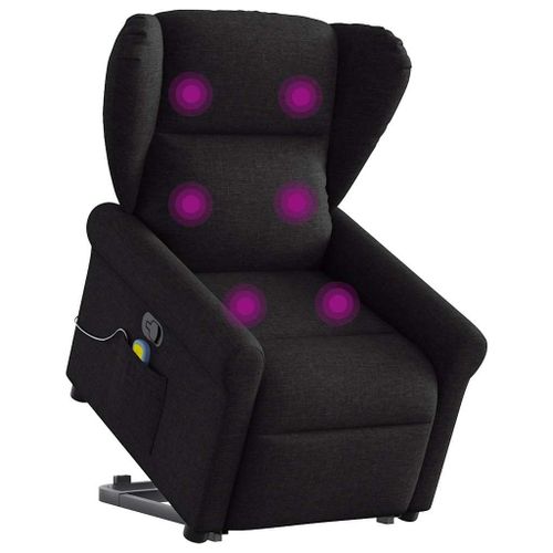 Vidaxl Fauteuil De Massage Inclinable Noir Tissu