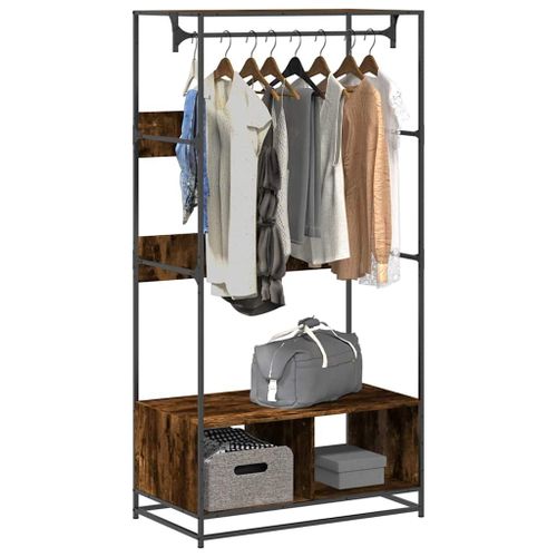 Vidaxl Armoire Chêne Fumé 90x50x180 Cm Bois D'ingénierie