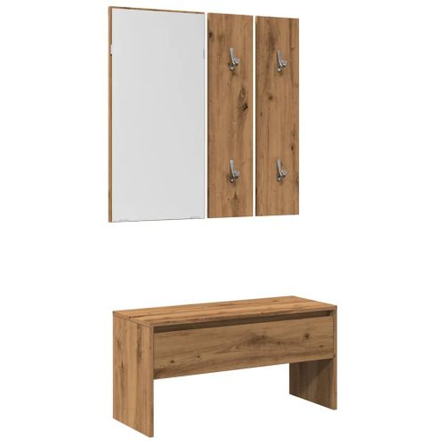 Vidaxl Ensemble De Meubles De Couloir Chêne Artisanal Bois Ingénierie