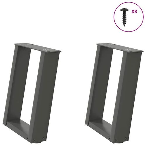 Vidaxl Pieds De Table Basse Forme De U 2 Pcs Anthracite 28x(42-43) Cm