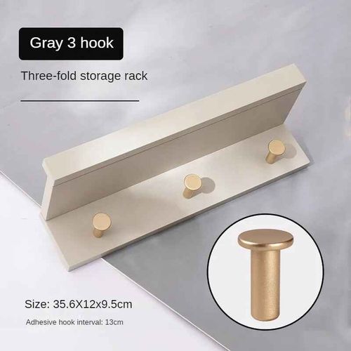 Portemanteau mural en bois T1,porte-manteau,cintre,présentoir,cintre portable,meubles de hall d'entrée pour la maison - Type Gray 3 Hook